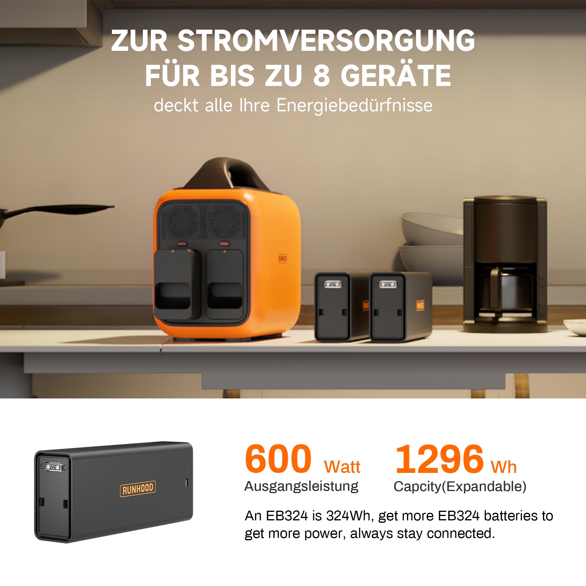 RALLYE 600 PRO| 1296Wh 600W |Tragbare Powerstation mit 100W Solarpanel